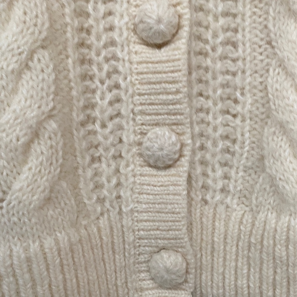 & Other Stories Cream Cable Knit Cardigan XS - Picture 7 of 8